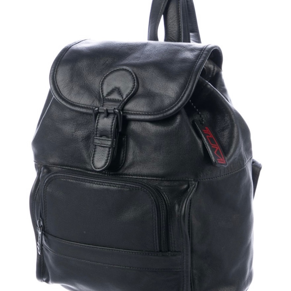 TUMI - Authentic Leather Drawstring Backpack - Picture 3 of 4
